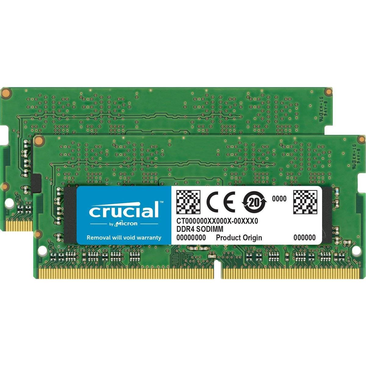 

Crucial 16GB (2x8GB) 260-Pin 2666 MT/s DDR4 SODIMM Memory Module Kit