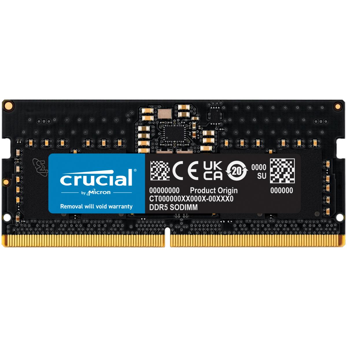 

Crucial 8GB DDR5 4800MT/s CL40 SODIMM Memory Module