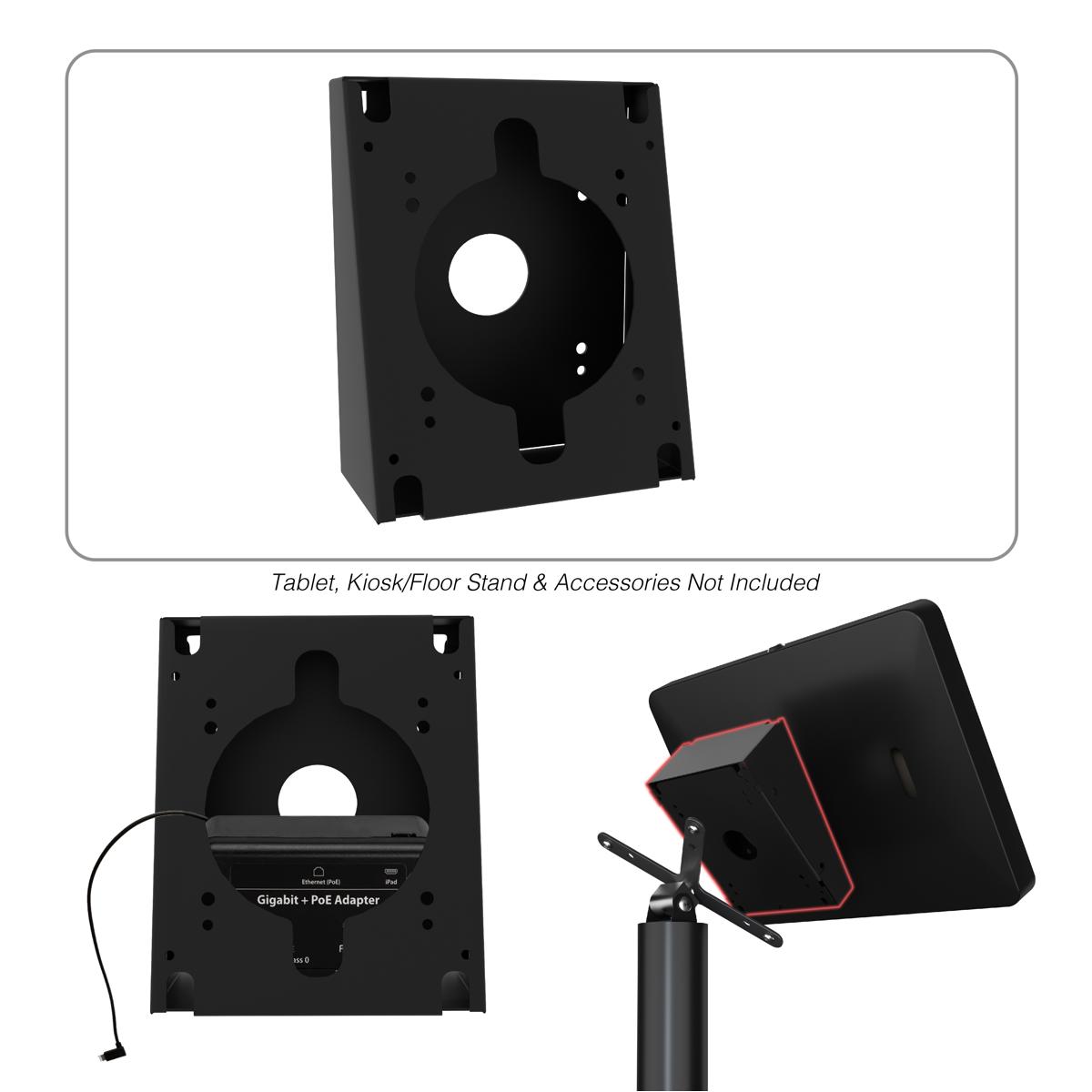 

CTA Digital Premium Double VESA Wedge and Outlet/PoE Cover for Tablets, Black