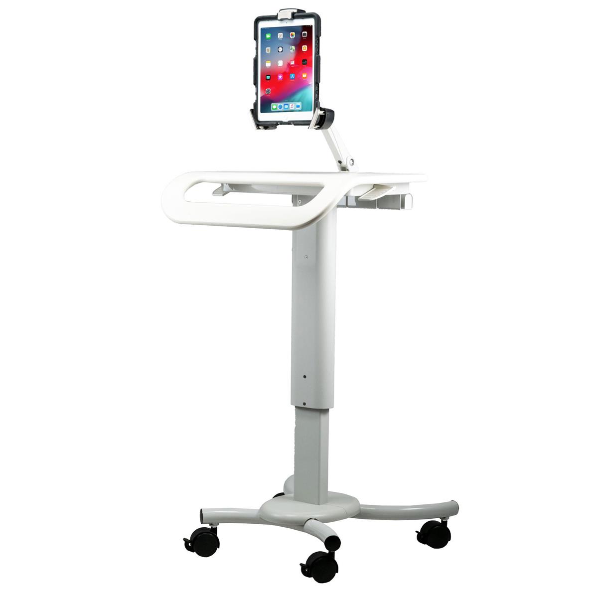 Image of CTA Digital Height-Adjustable Rolling Security Workstation Cart for 7-14&quot; Tablet