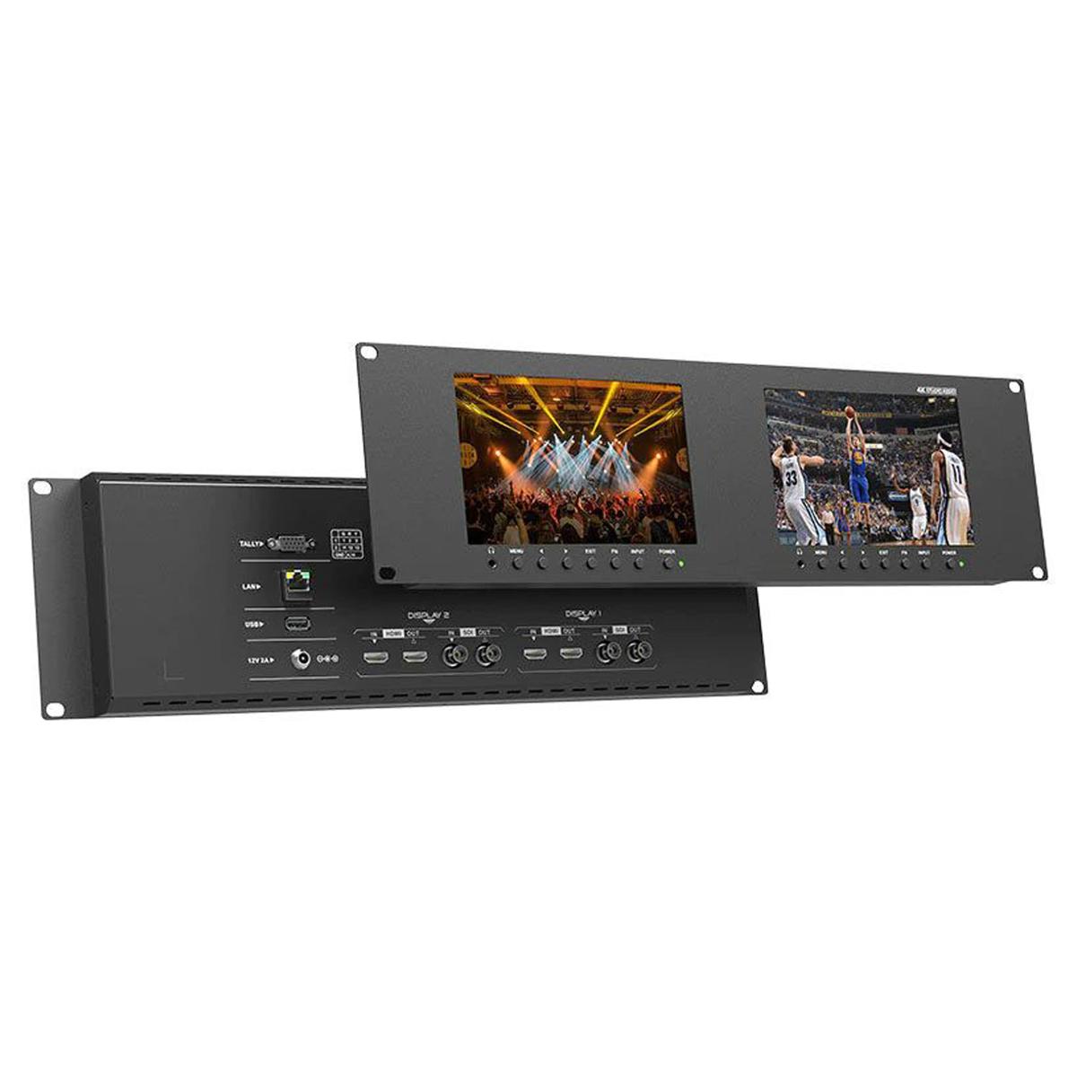 

Came-TV CTV-2709S Dual 7" 16:10 FHD 3RU Rackmount LED Monitor, 4K HDMI/3G-SDI