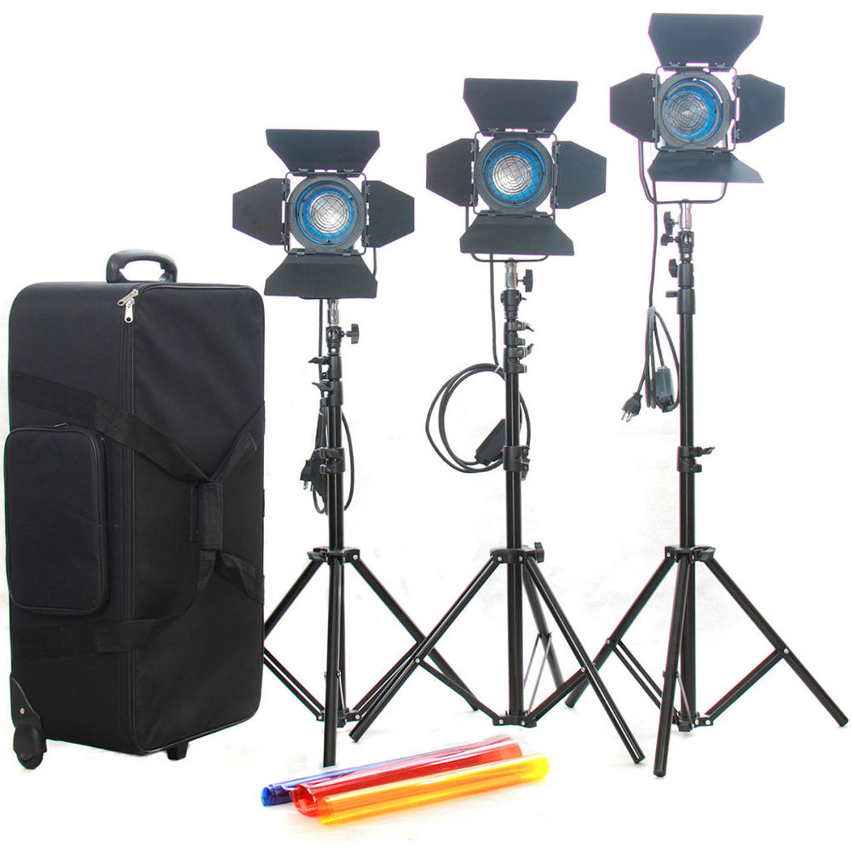 Image of Came-TV 3x 300W/500W Fresnel Tungsten Continuous Spot Video Lights