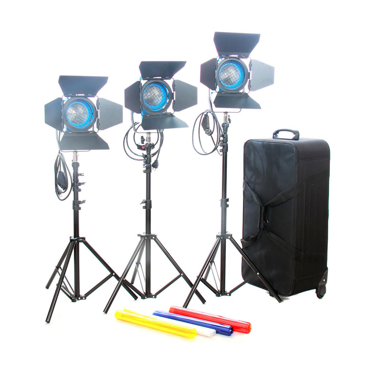 Image of Came-TV 3x 650W Fresnel Tungsten Continuous Spot Video Studio Lights