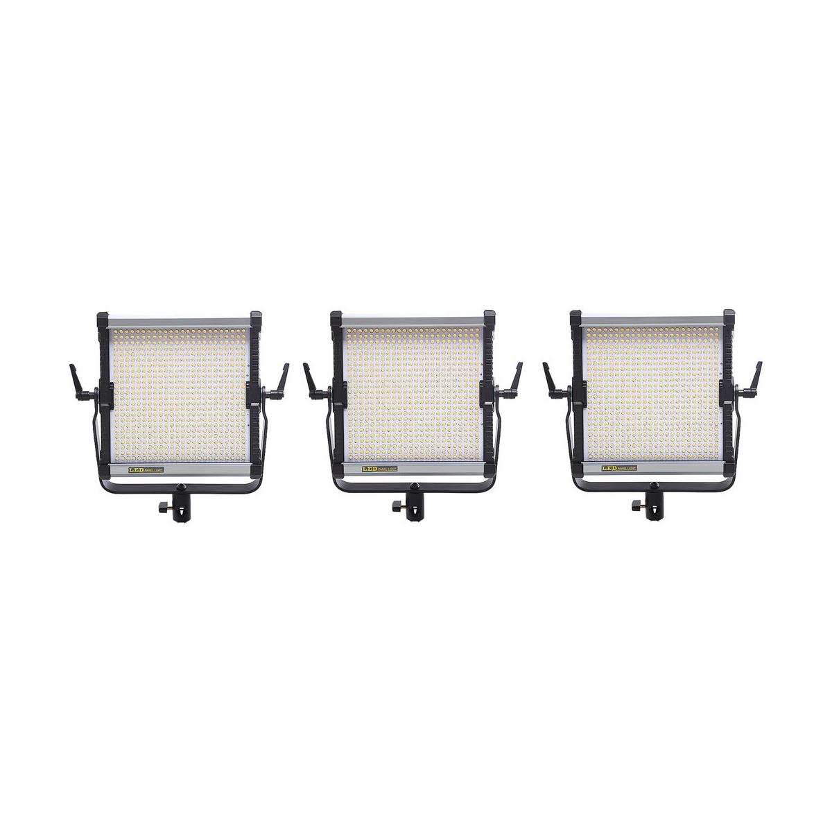 Image of Came-TV 576D Daylight LED 3-Panel Light Kit with Stands