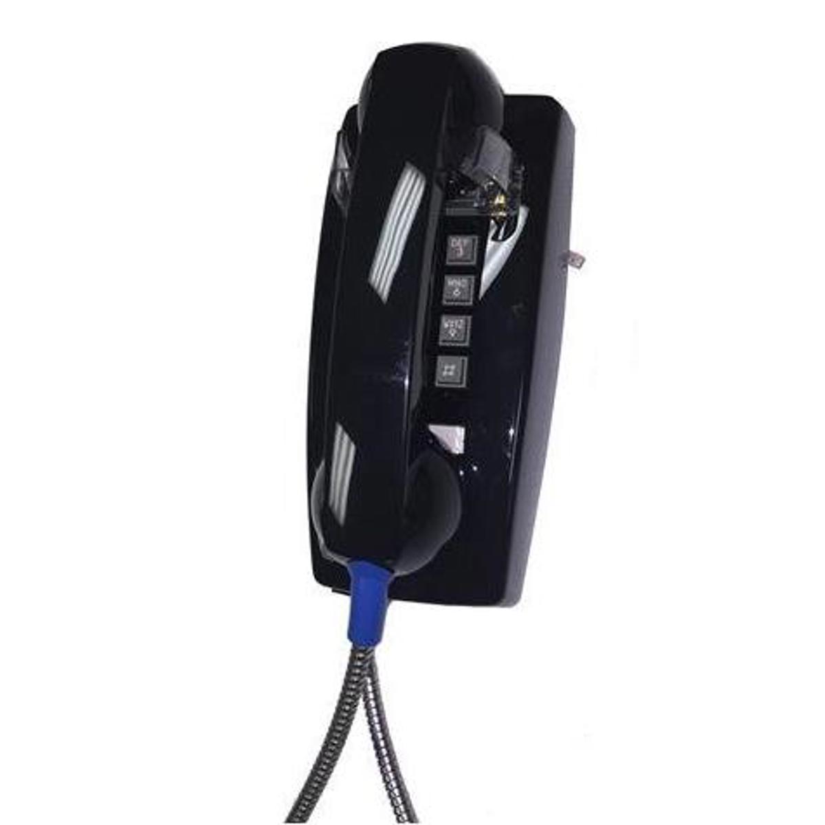 

Cortelco Wall Phone with Armored Cord and Plastic Cradle, Black