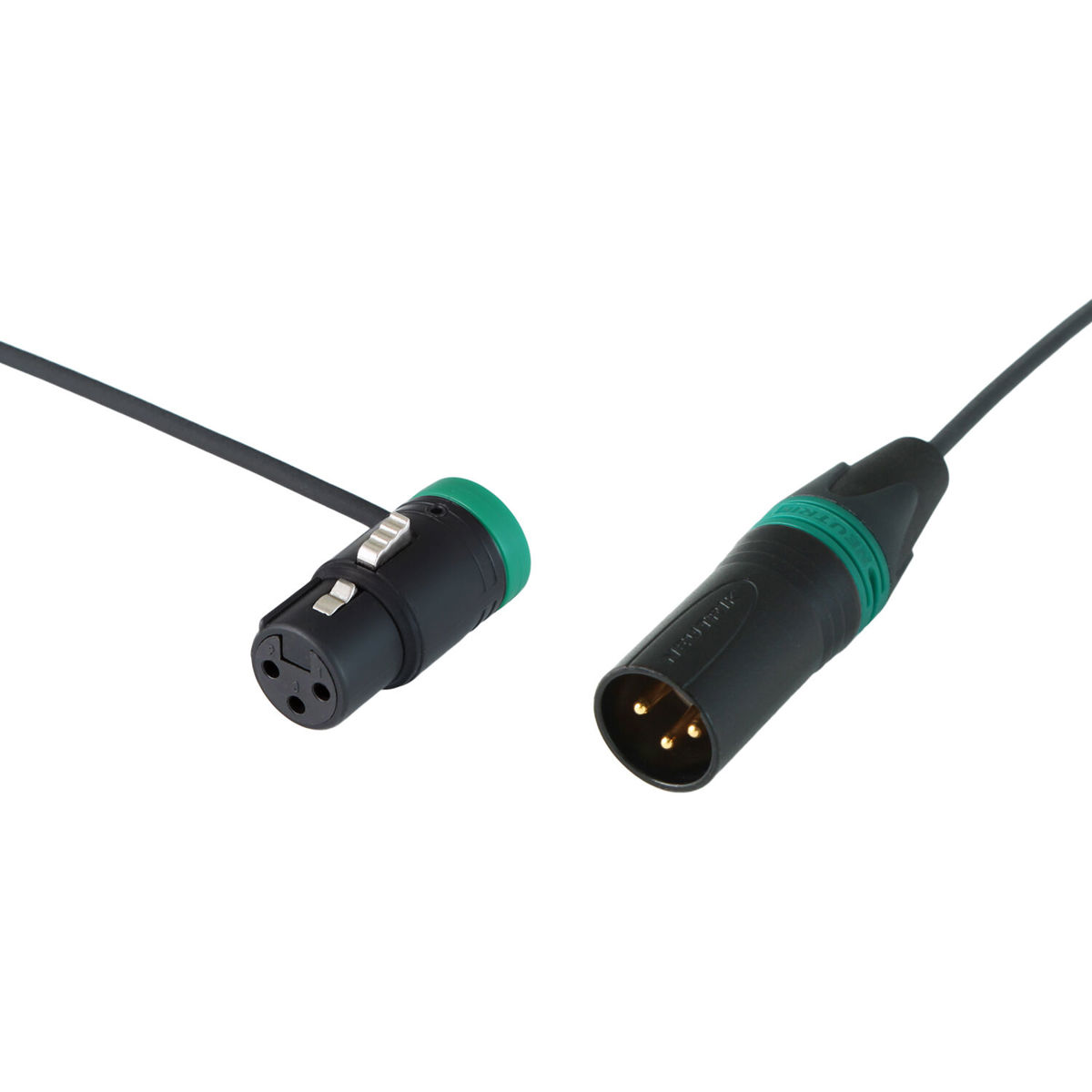 

Cable Techniques 12" Premium R/A XLR-3F to 3M Straight Mic Cable, Green Caps