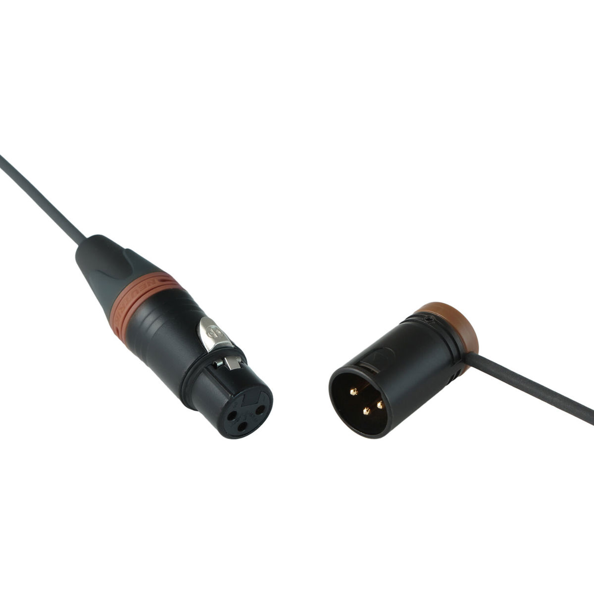

Cable Techniques 24" Premium Straight XLR-3F to 3M R/A Mic Cable, Brown Caps