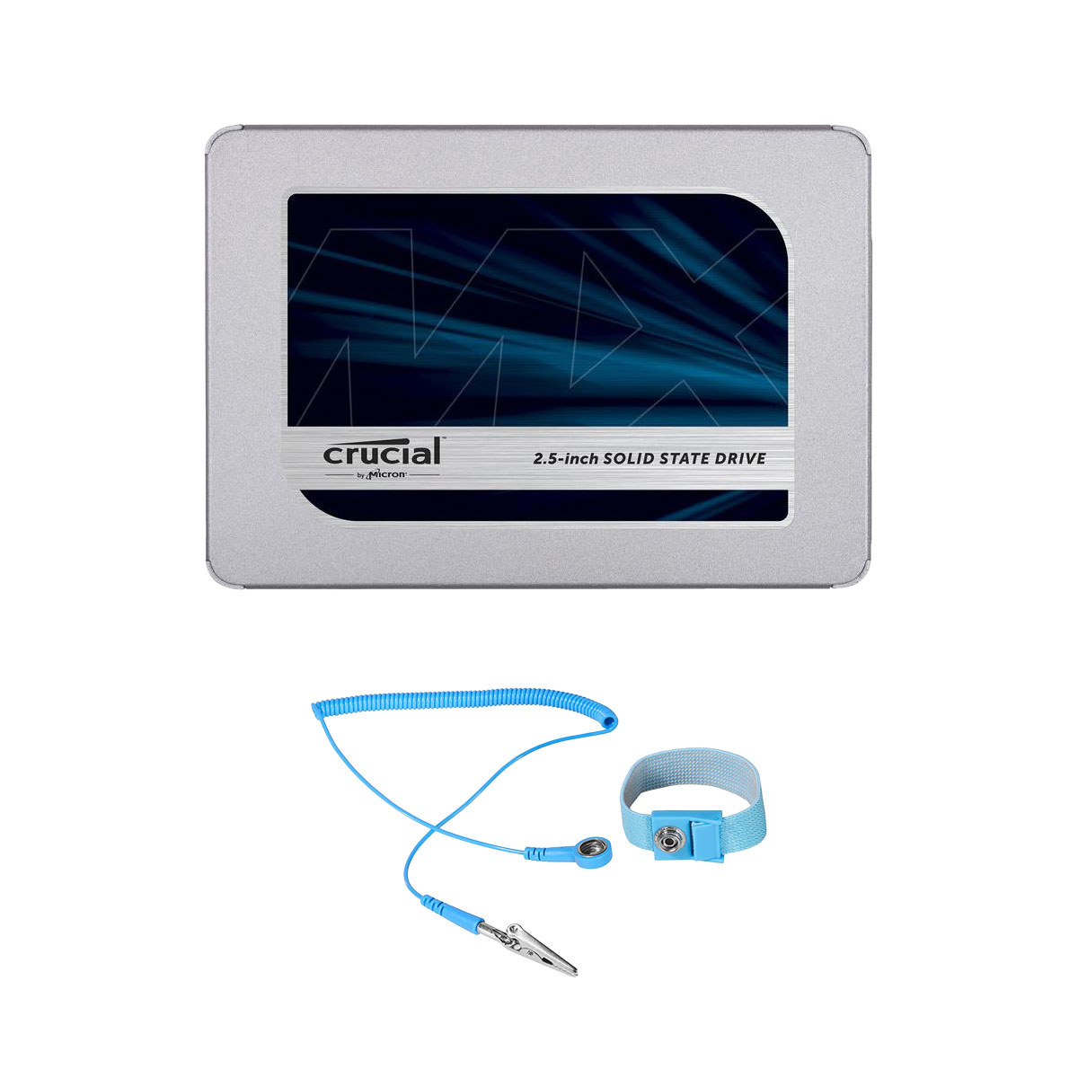 

Crucial MX500 2TB SATA III 2.5" Internal SSD, with 6' Anti-Static Wrist Strap