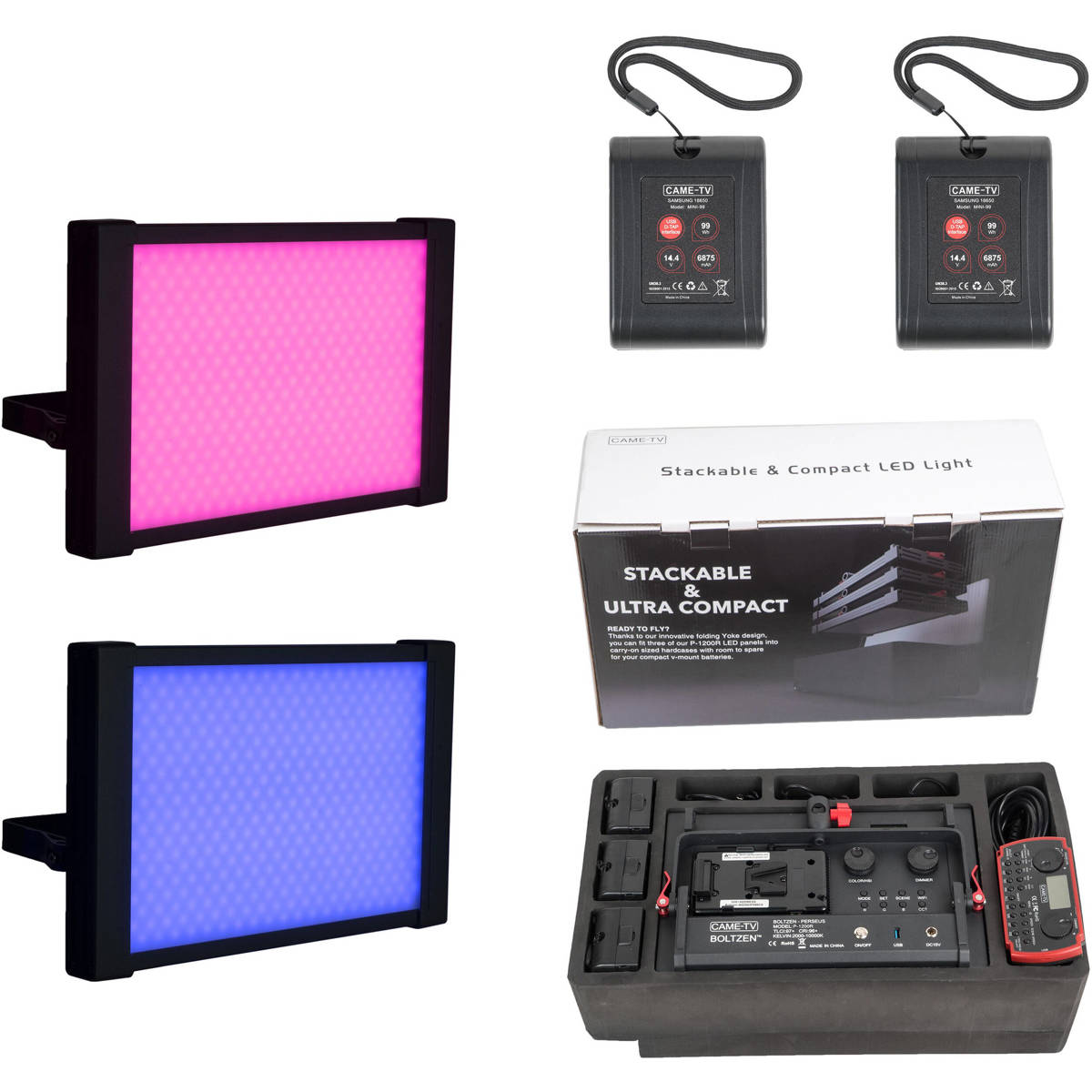 

Came-TV Boltzen Perseus RGBDT 55W SMD Soft Travel 2-Light Kit with Batteries
