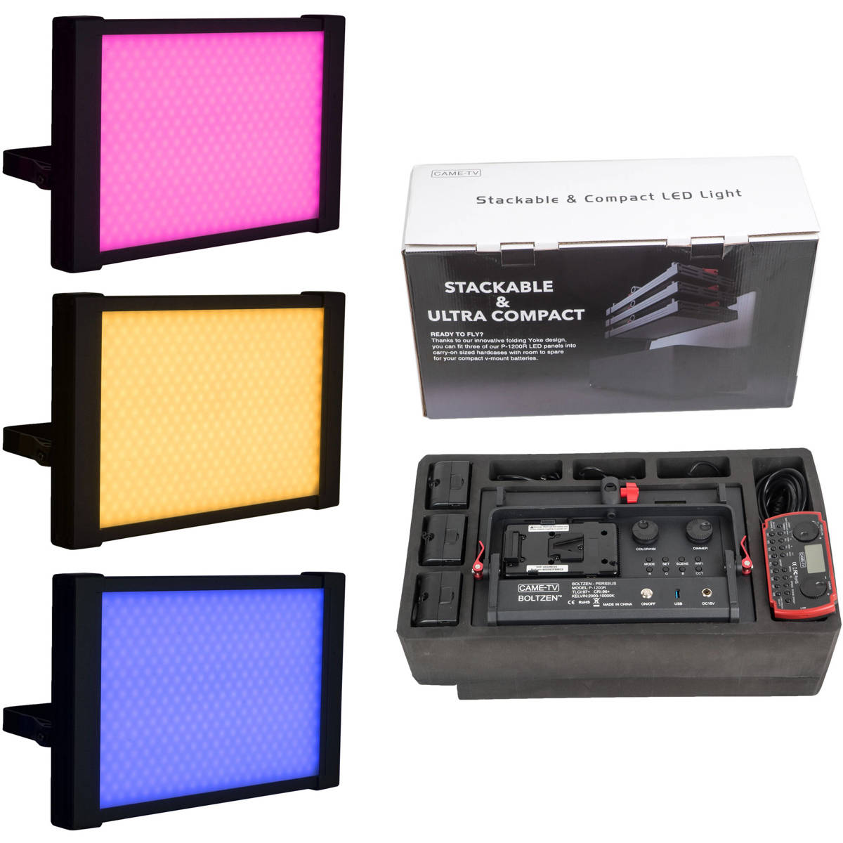 

Came-TV Boltzen Perseus RGBDT 55W SMD Soft Travel 3-Lights Kit, Wireless Remote