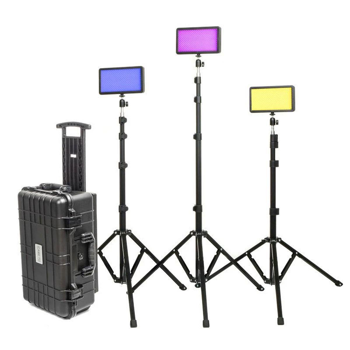 Image of Came-TV Boltzen Perseus P-20R 20W RGBDT 3-Light Kit with Stands &amp; Batteries