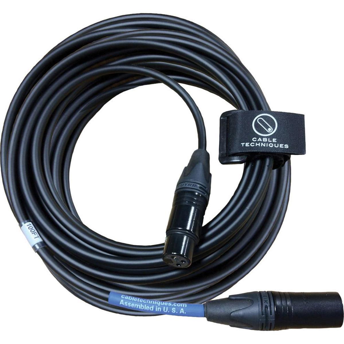 

Cable Techniques 100' Neutrik XLR 3-pin Canare L4E6S Mic Cable, Gold / Black