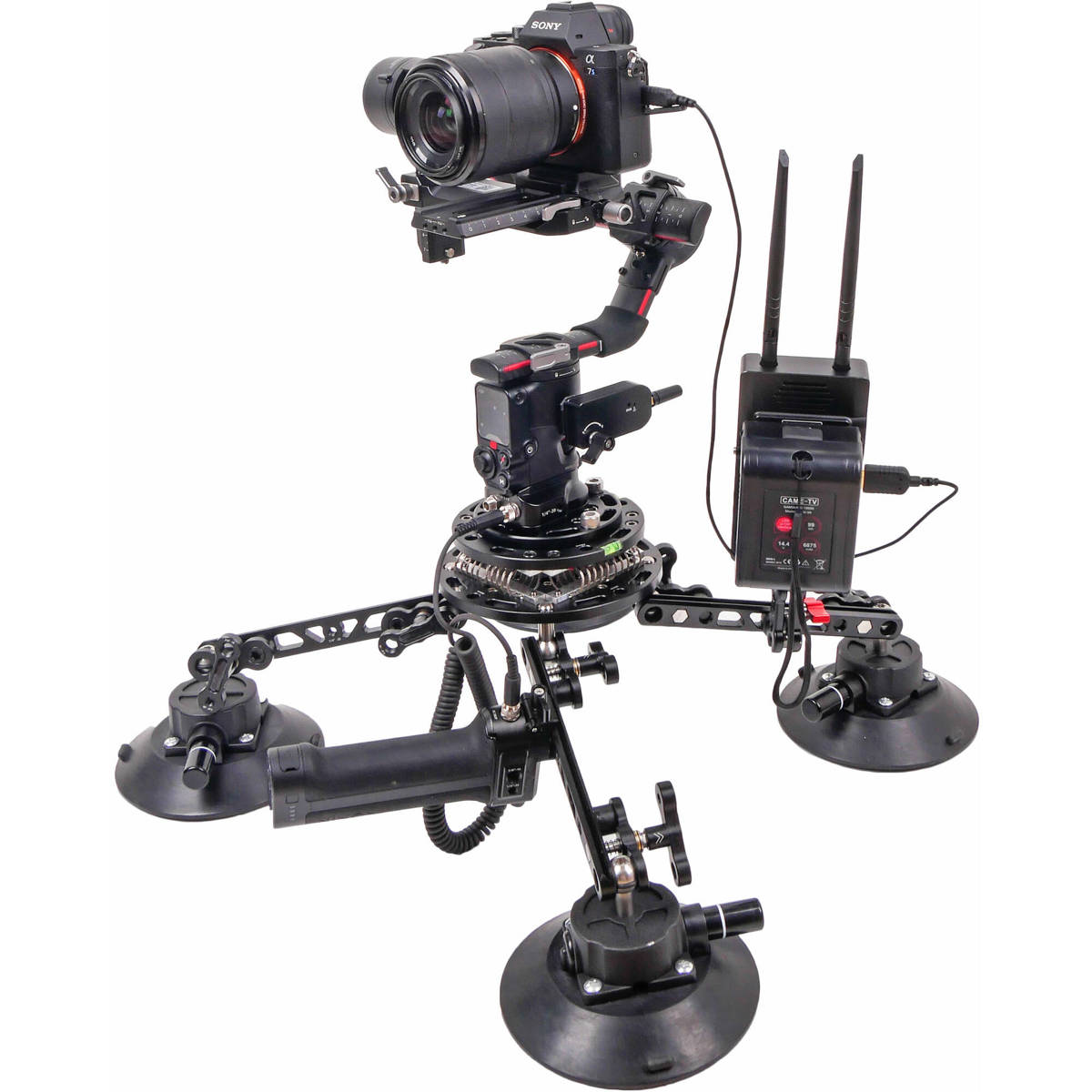 

Came-TV SK06-RS2-DCRC 4 Arm Suction Cup Mount w/Wireless Remote System