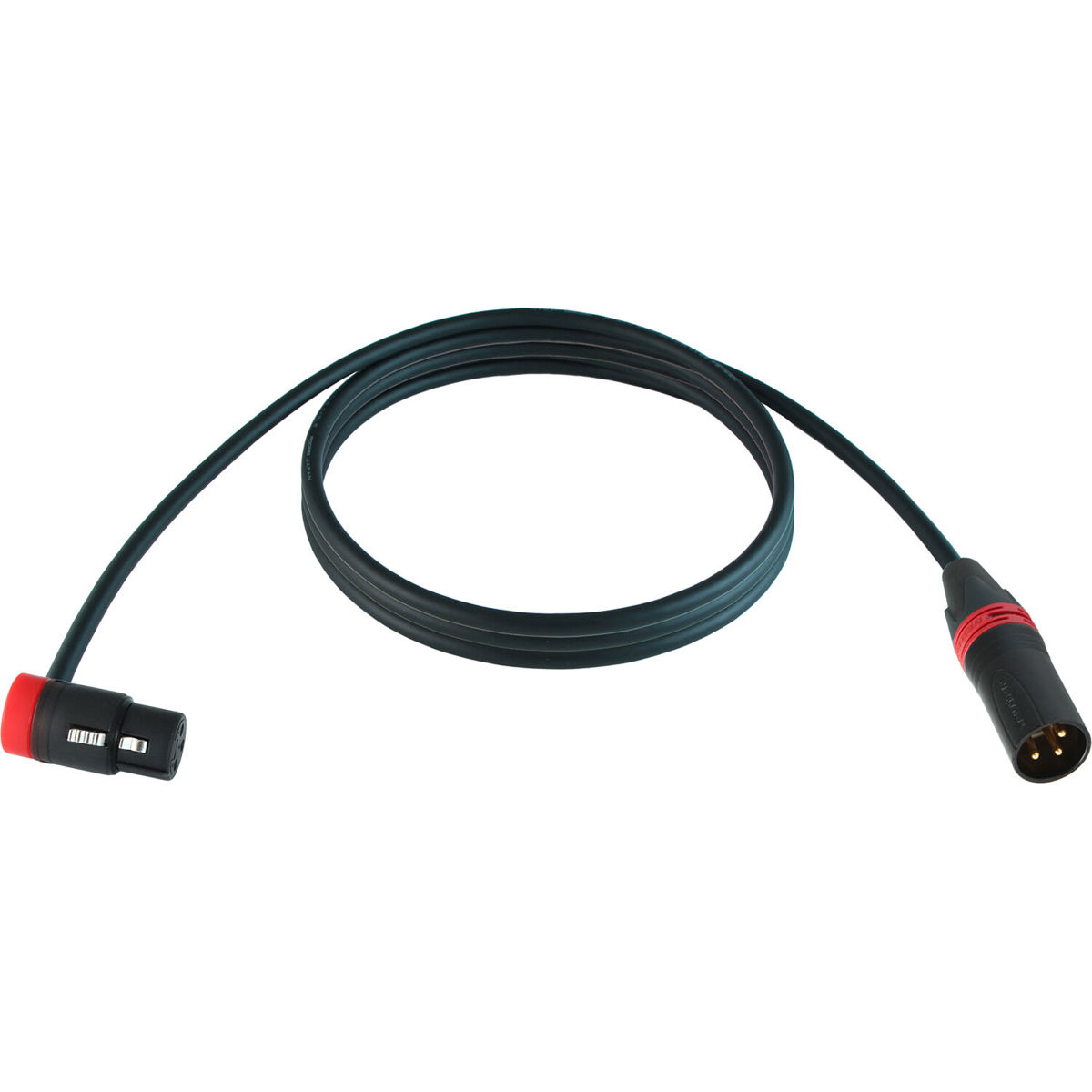 

Cable Techniques 10' R/A XLR-3F to 3M Straight Mogami W2893 Mic Cable, Red Cap