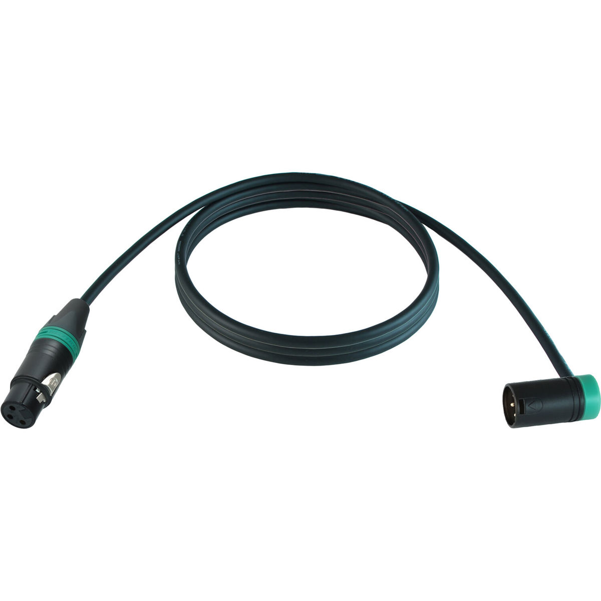

Cable Techniques 10' Straight XLR-3F to 3M R/A Mogami W2893 Mic Cable, Green Cap