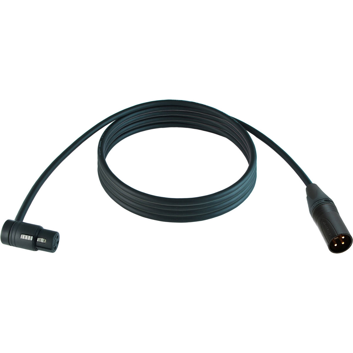

Cable Techniques 25' R/A XLR-3F to 3M Straight Mogami W2549 Mic Cable, Black Cap