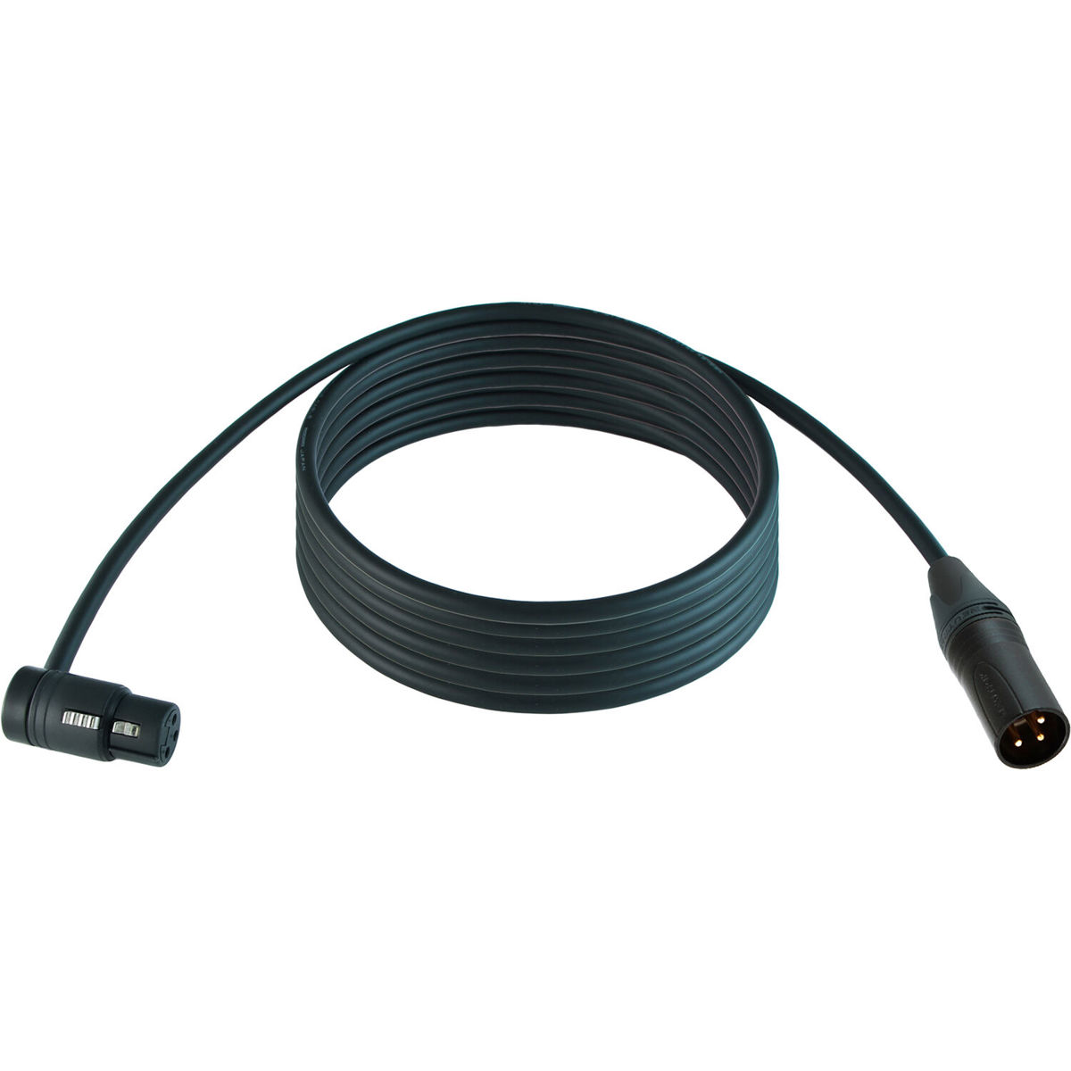 

Cable Techniques 50' R/A XLR-3F to 3M Straight Mogami W2549 Mic Cable, Black Cap