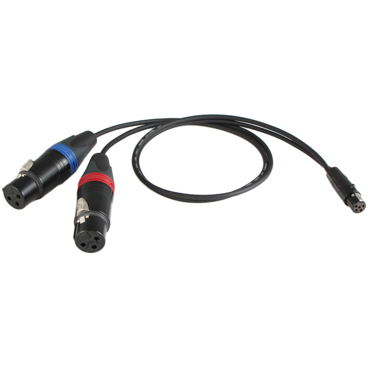 

Cable Techniques 24" LP 2x XLR-3F to TA5F Balanced Y-Cable, Blue/Red Rings