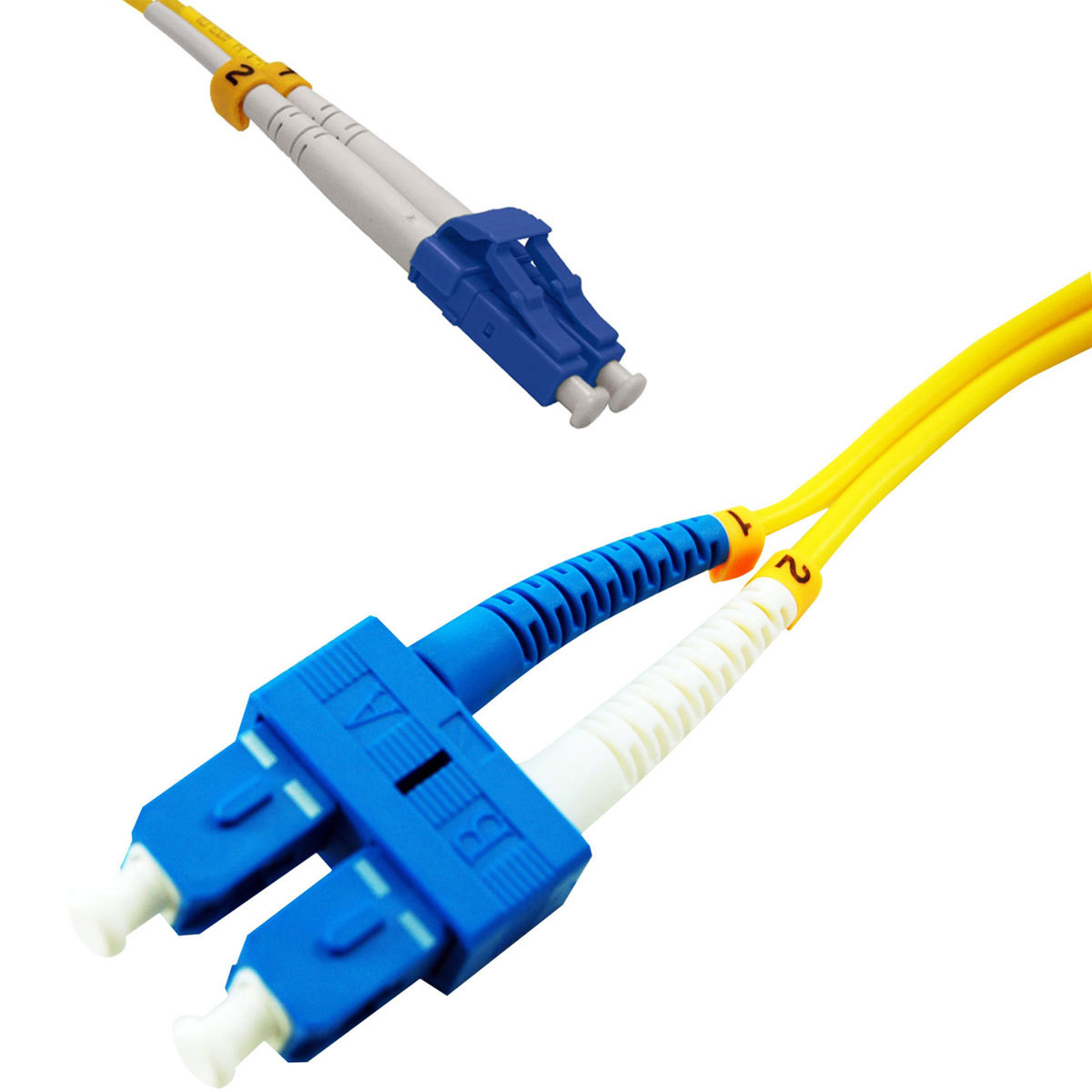 

Comprehensive 2m LC Male to SC Male SM 9/125 Micron Duplex Fiber Patch Cable