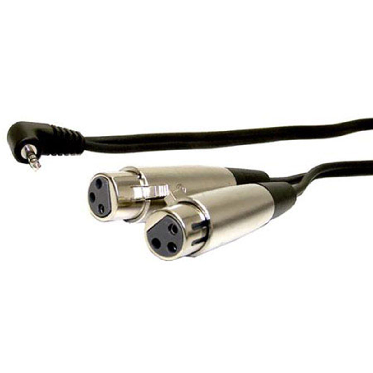 

Comprehensive 1' Standard General Right Angle Stereo Mini to 2 XLR Female Cable