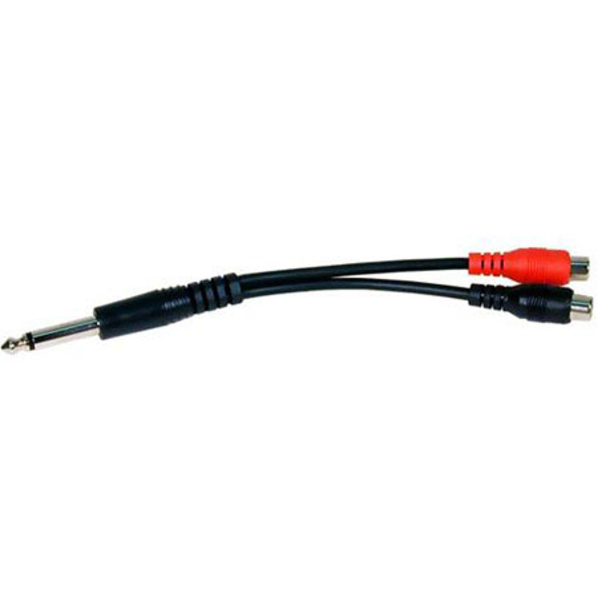 Image of Comprehensive 6&quot; Standard Phone 1/4&quot; Plug to Two RCA Jack Audio Adapter Cable