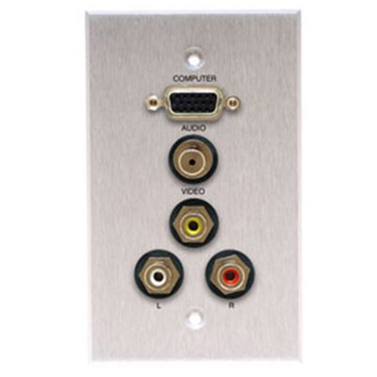

Comprehensive Single Gang Wallplate, HD15, Stereo Mini, 3RCA -Passthru, White