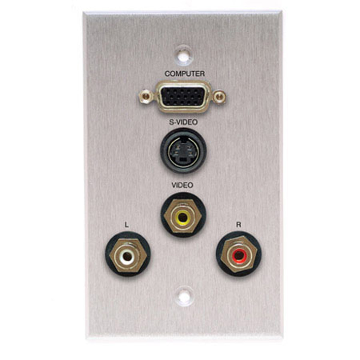 

Comprehensive Single Gang Wallplate S-Video, 3RCA -Passthru, Anodized Clear