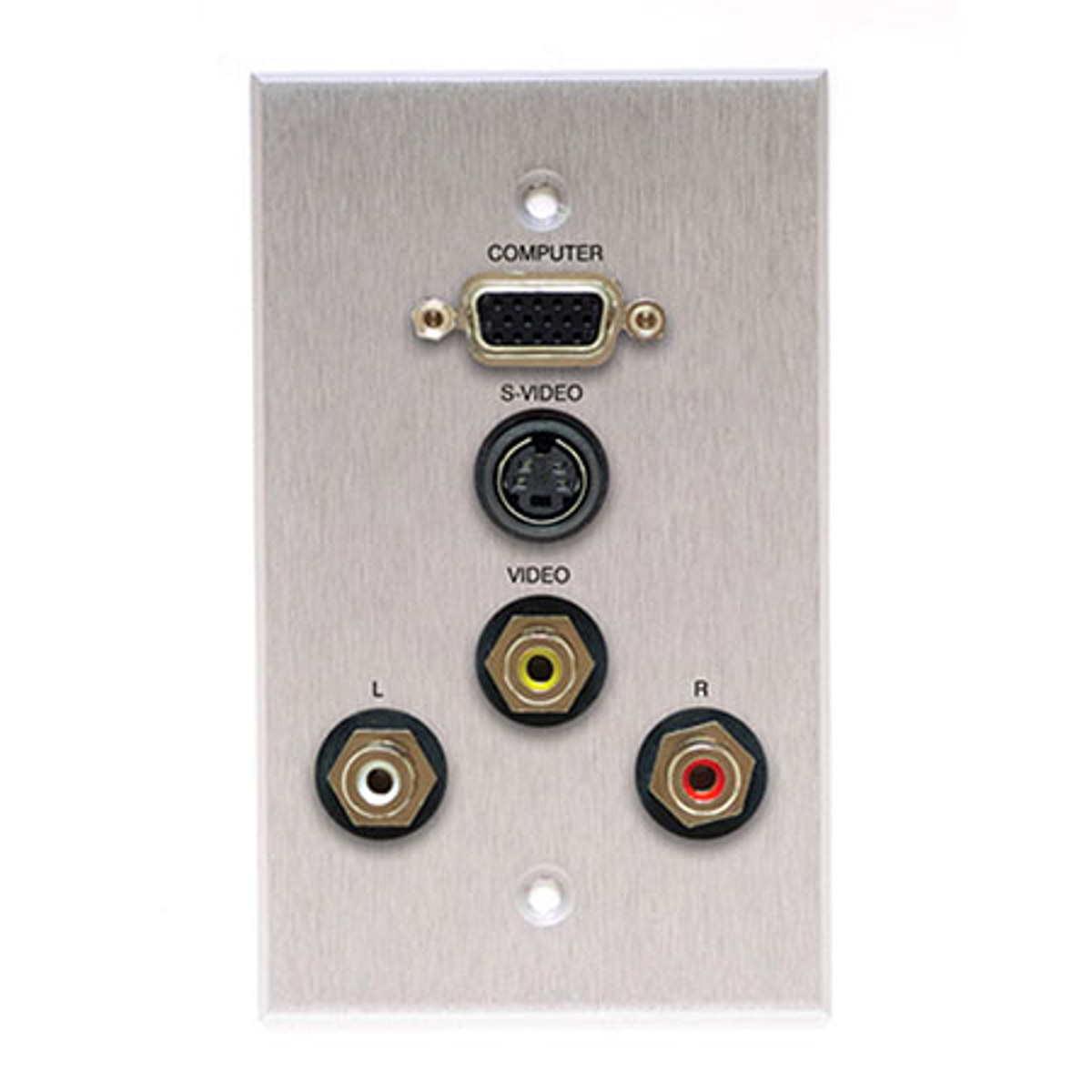 

Comprehensive Single Gang Wallplate, S-Video, 3RCA-Passthru, Kydex Black
