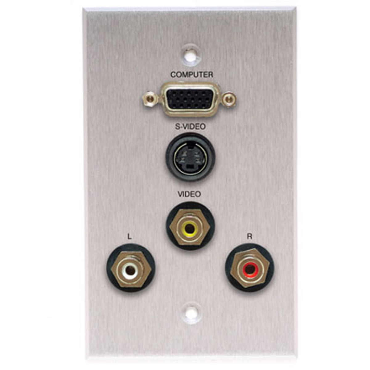 

Comprehensive Single Gang Wallplate S-Video, 3RCA -Passthru, Stainless