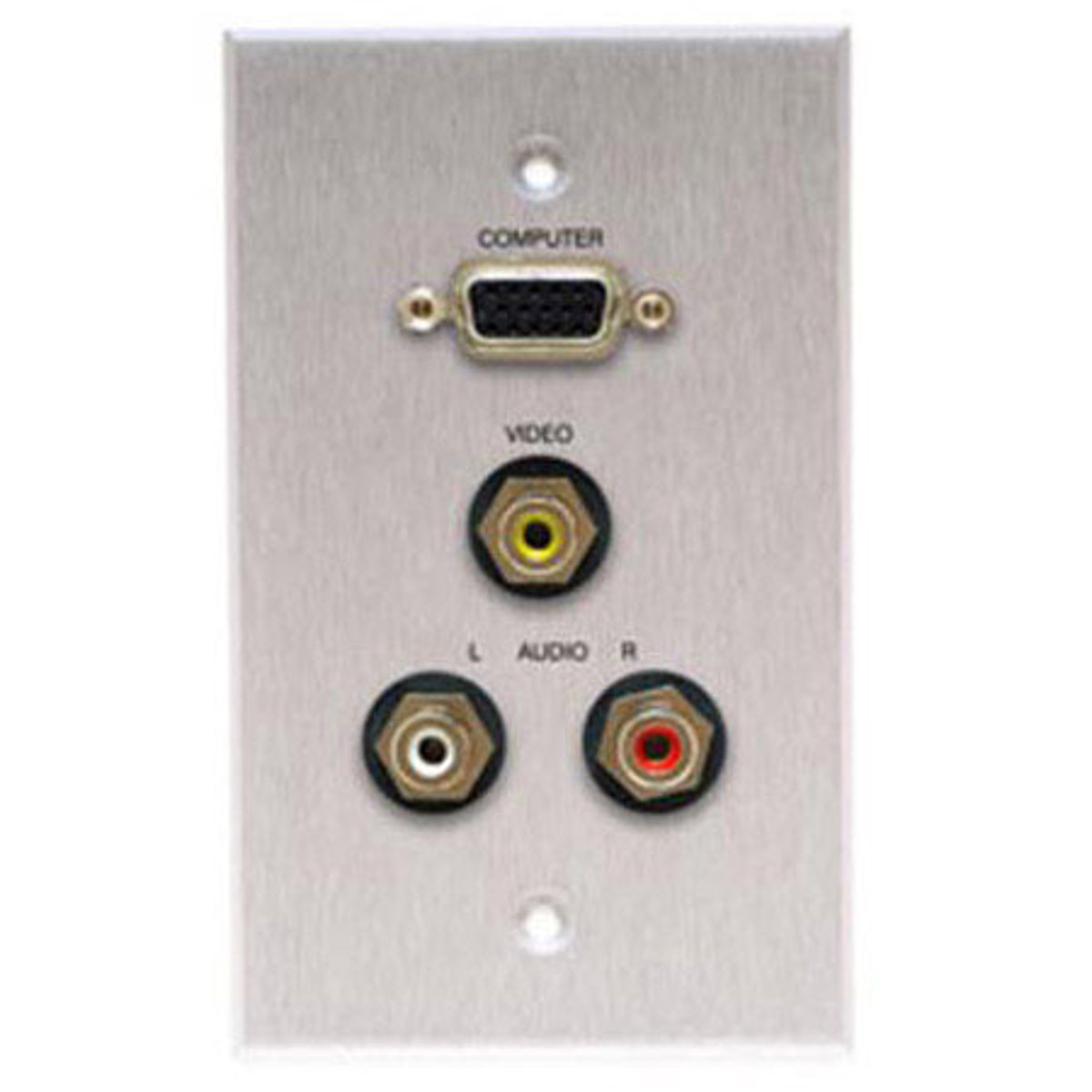 

Comprehensive Single Gang Wallplate, HD15, 3RCA -Solder, Anodized Clear