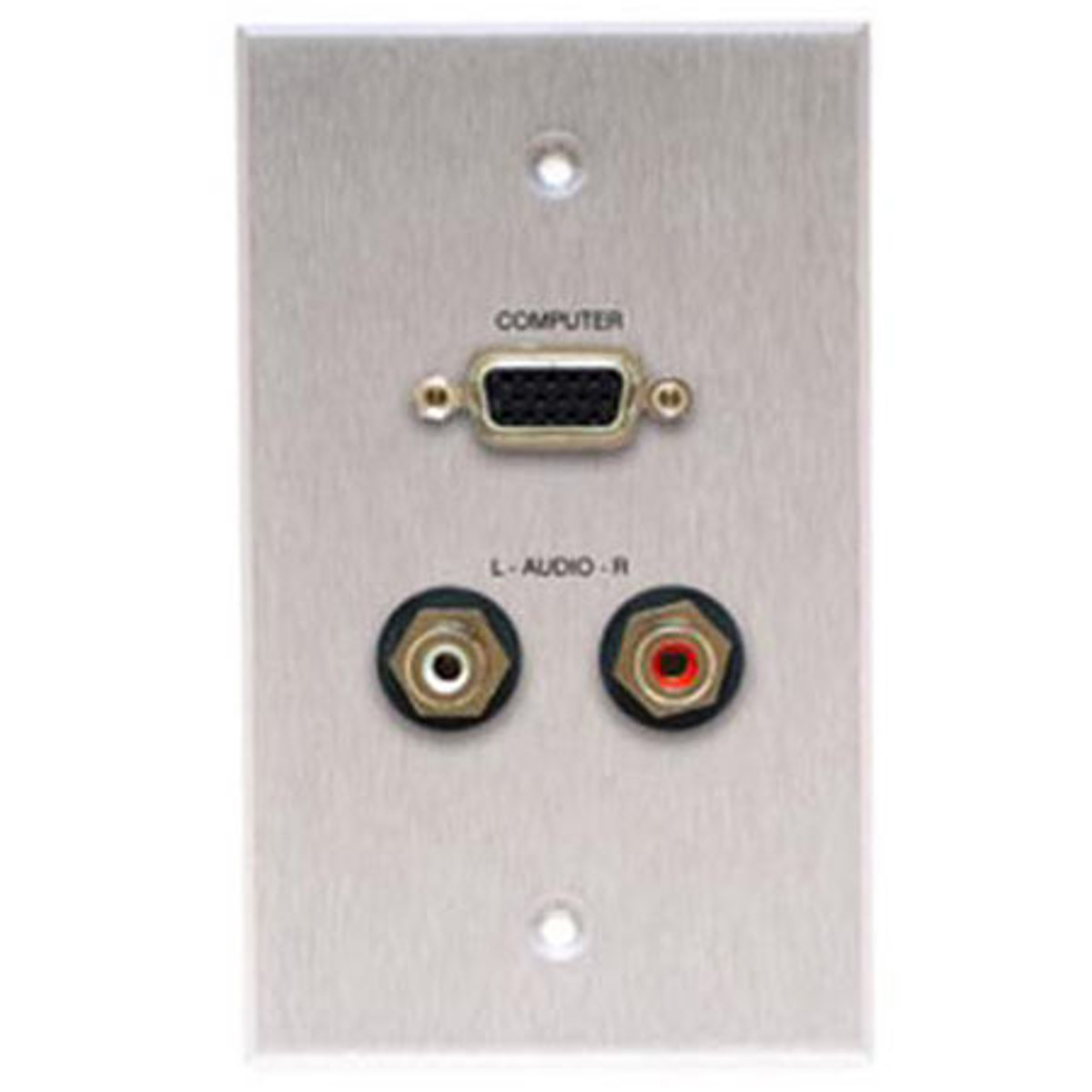 

Comprehensive Single Gang Wallplate, HD15, 2RCA -Passthru, Kydex White