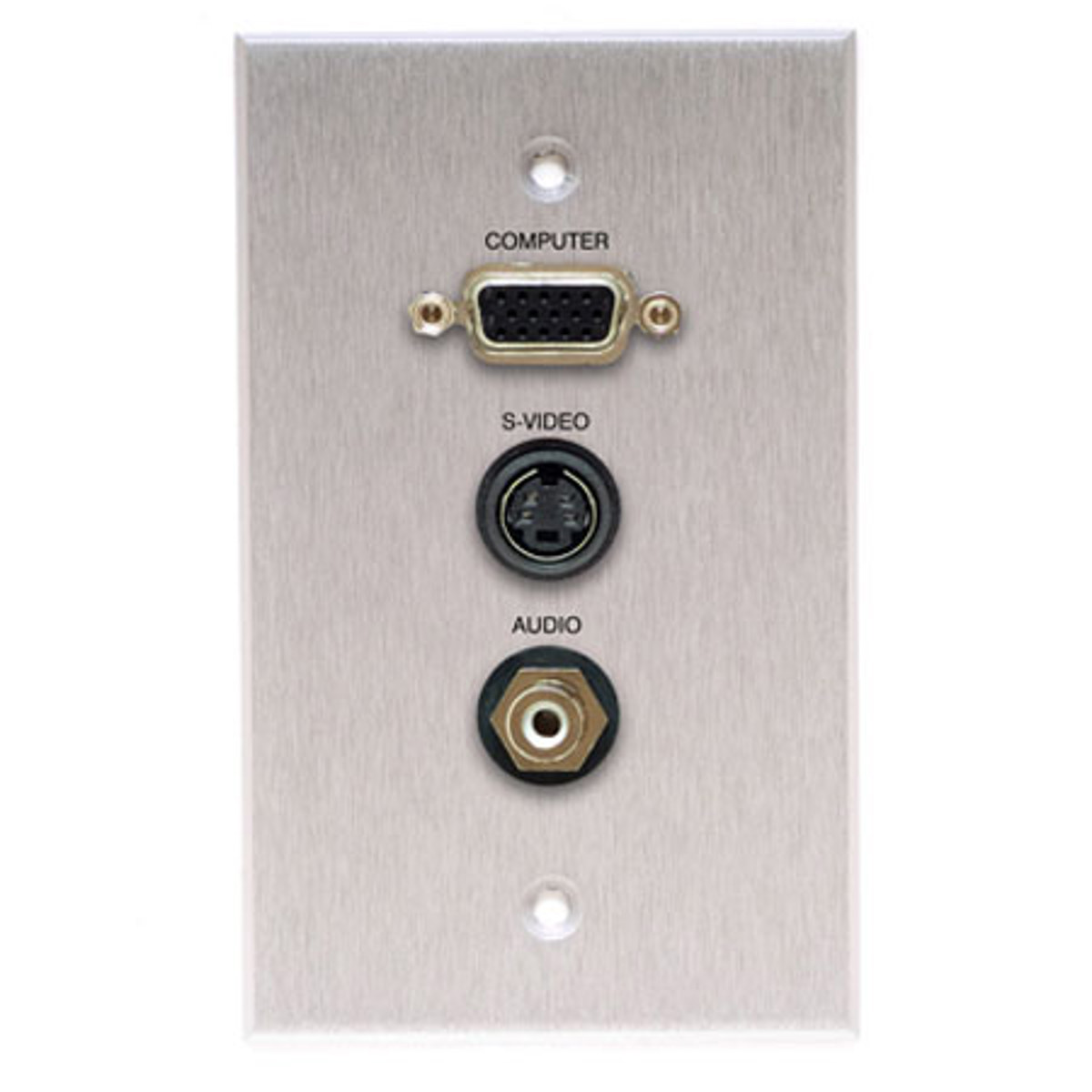 

Comprehensive Single Gang Wallplate S-Video, 1RCA -Passthru, Stainless