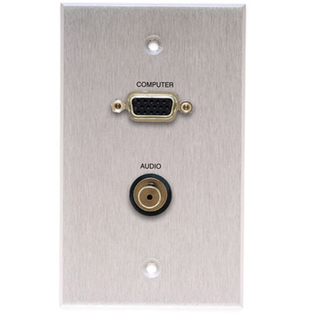 

Comprehensive Single Gang Wallplate, HD15, Stereo Mini -Passthru, Kydex White