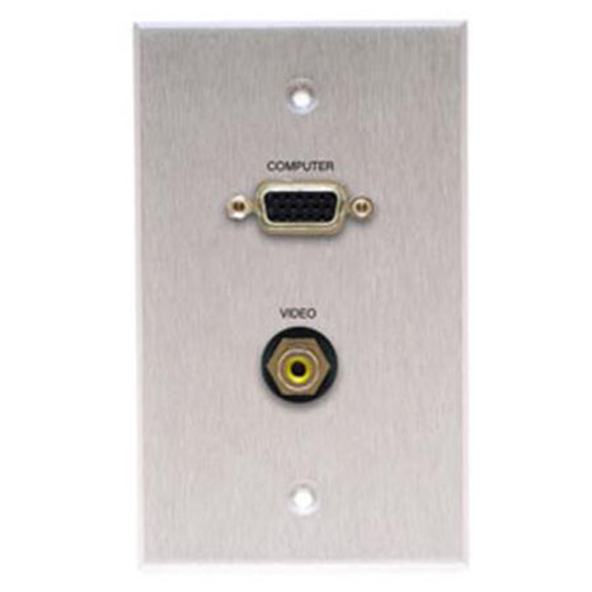 

Comprehensive Single Gang Wallplate, HD15, 1RCA -Passthru, Stainless White