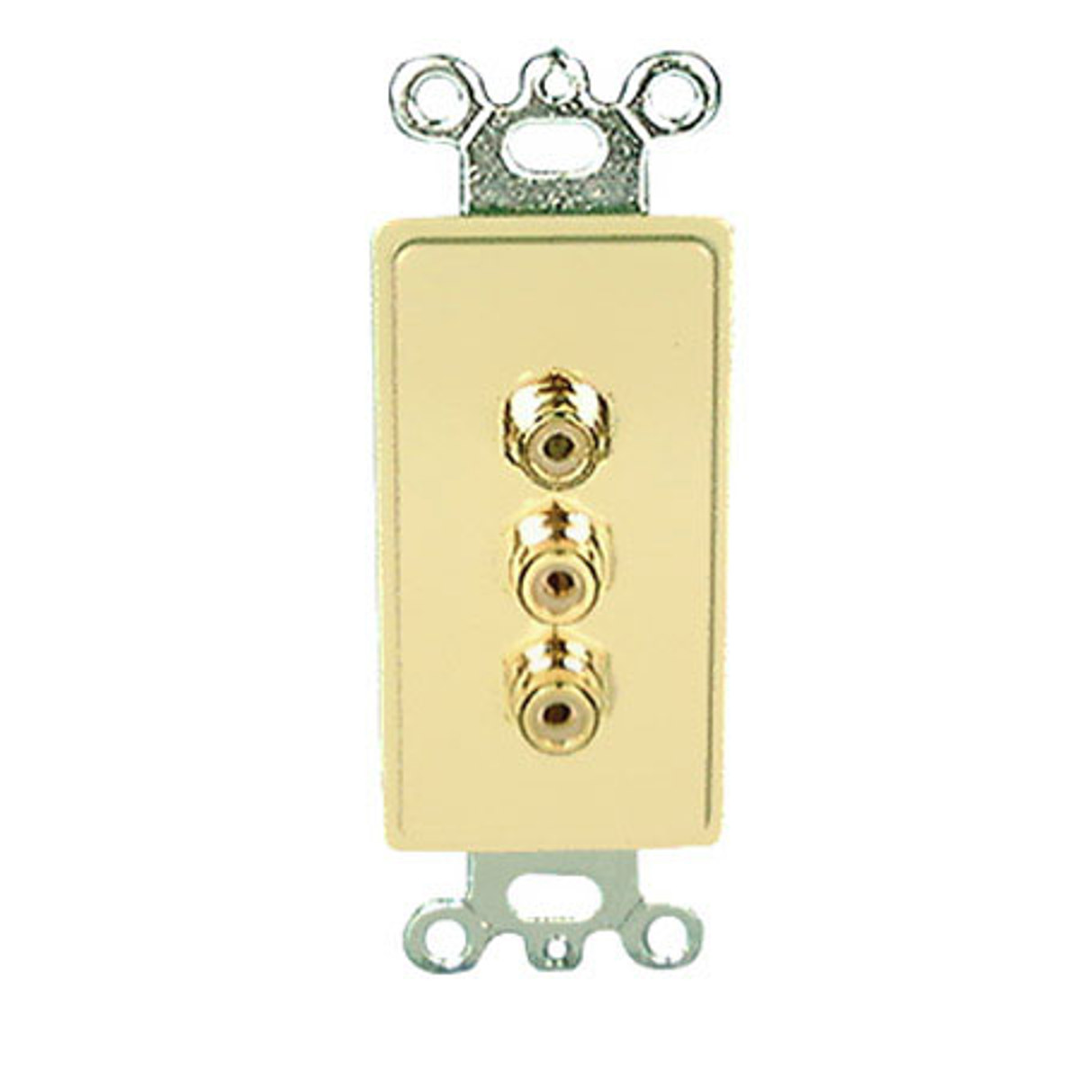 

Comprehensive Single Gang Wallplate Style Insert with RCA(3), Ivory Decora