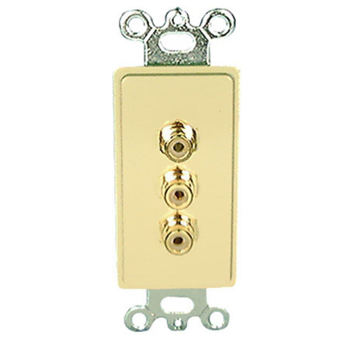 

Comprehensive Single Gang Wallplate with RCA(3)-Solder, Ivory Decora
