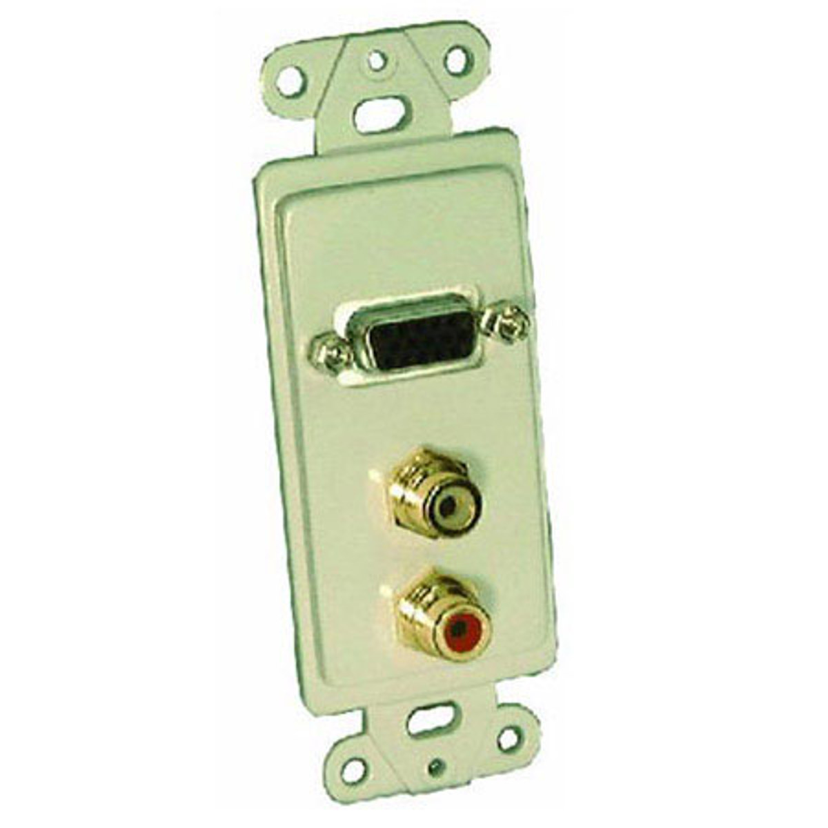 

Comprehensive Single Gang Wallplate Style Insert with RCA(2), Ivory Decora