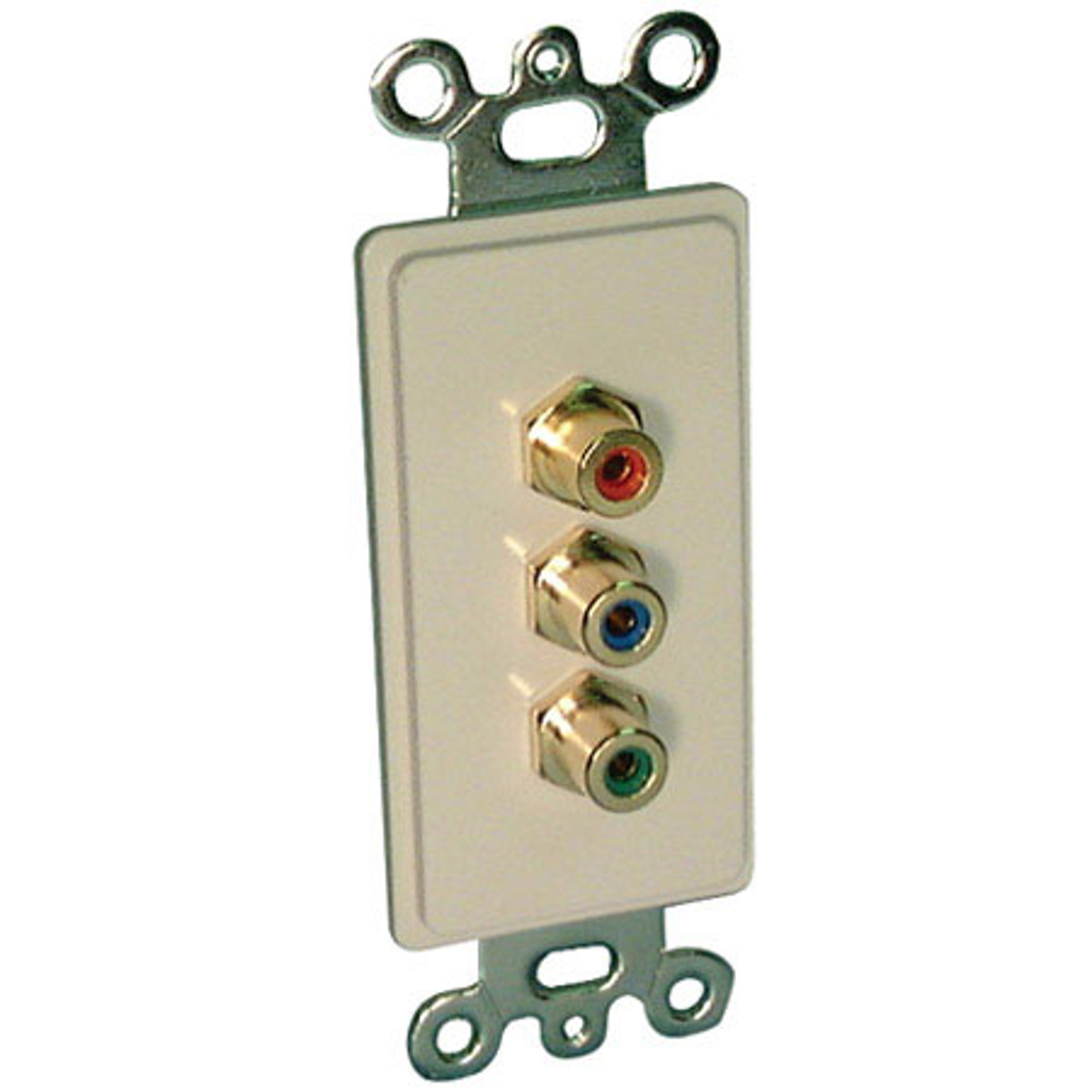 

Comprehensive Single Gang Wallplate Style Insert with RCA(3) RGB, Ivory Decora