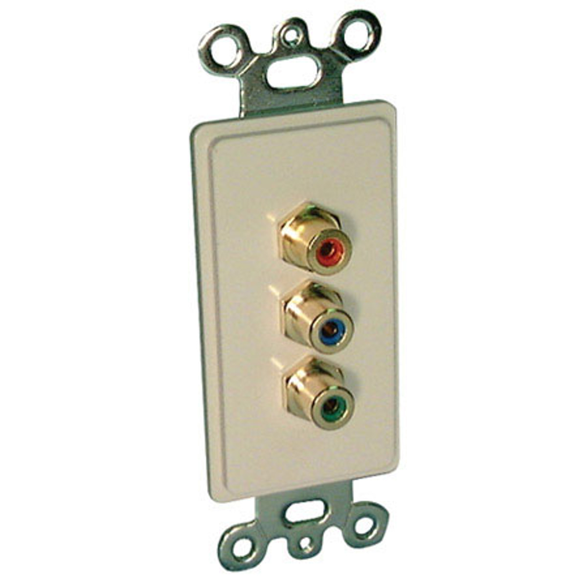

Comprehensive Single Gang Wallplate Style Insert with RCA(3) RGB, White Decora