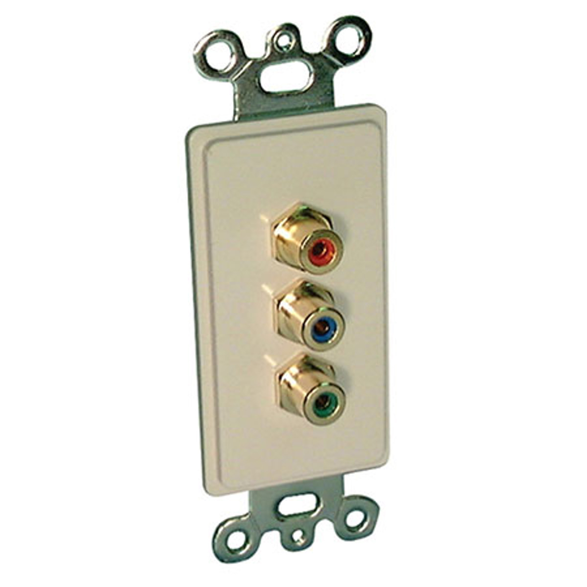 

Comprehensive Single Gang Wallplate Insert with 3 RCA RGB-Solder, White Decora