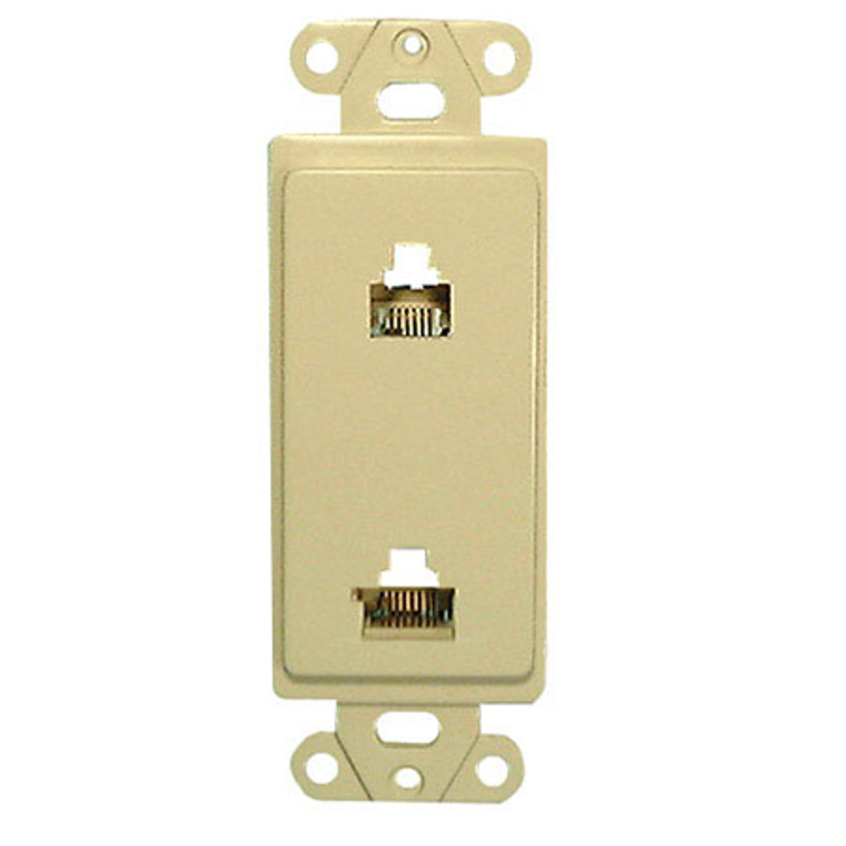 

Comprehensive Single Gang Wallplate Style Insert with RJ11(1), Ivory Decora