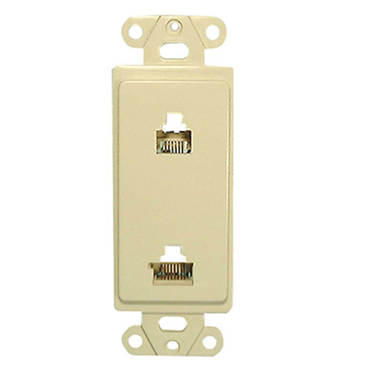 

Comprehensive Single Gang Wallplate Insert with 2 RJ11 Passthru, Almond Decora