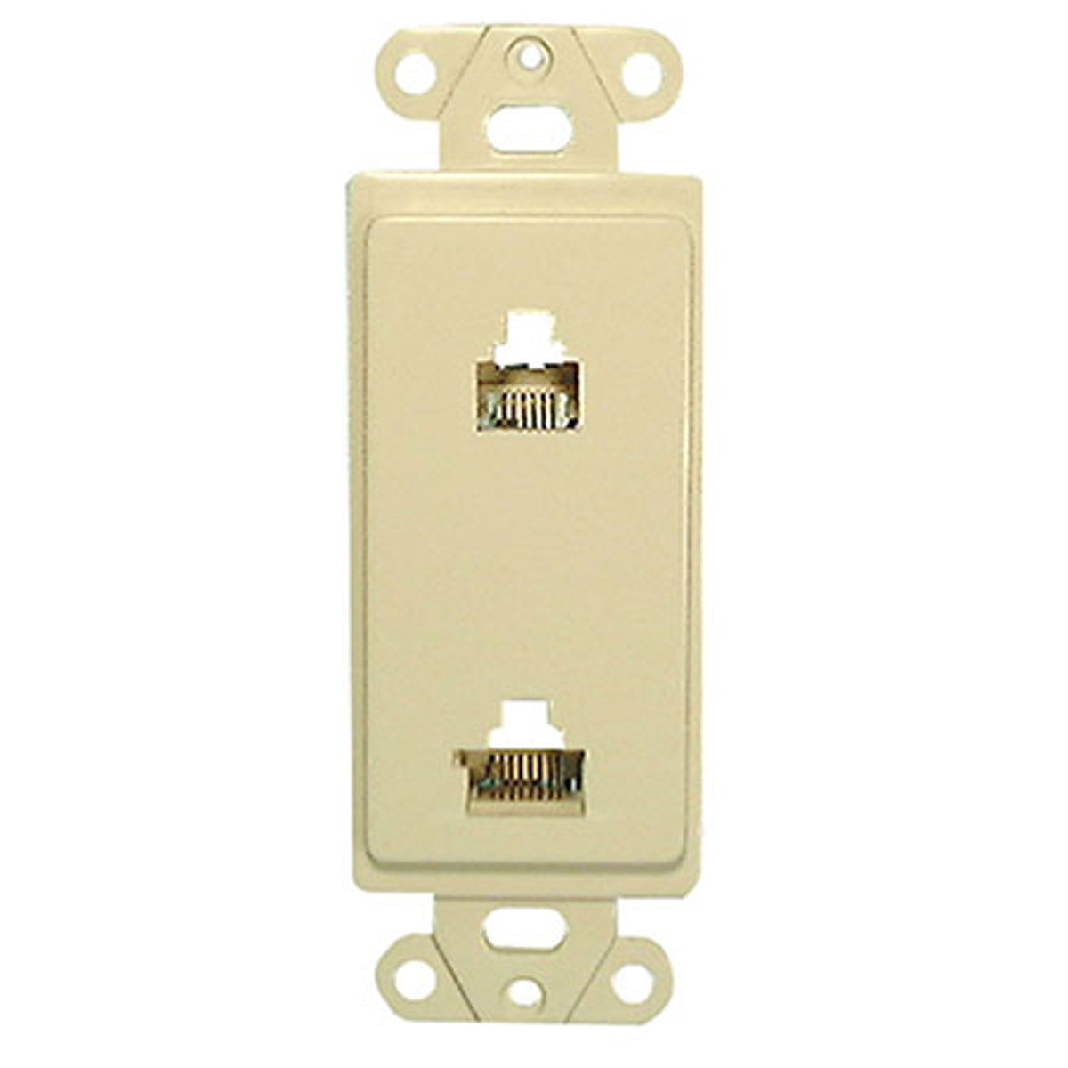 

Comprehensive Single Gang Wallplate Insert with 2 RJ11 Passthru, White Decora