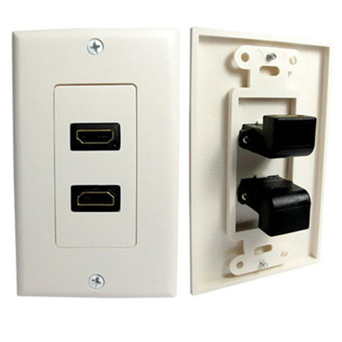 

Comprehensive 2 Port 90 Degree HDMI Wallplate