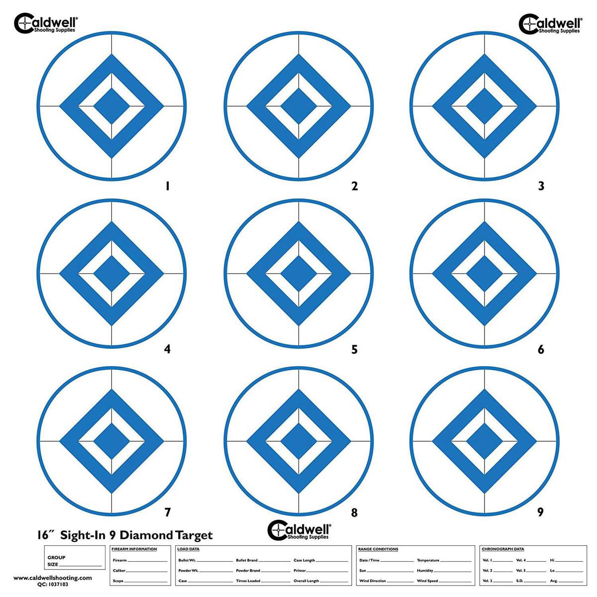 Image of Caldwell 16&quot; High Contast Blue 9 Diamond Sight-In Target