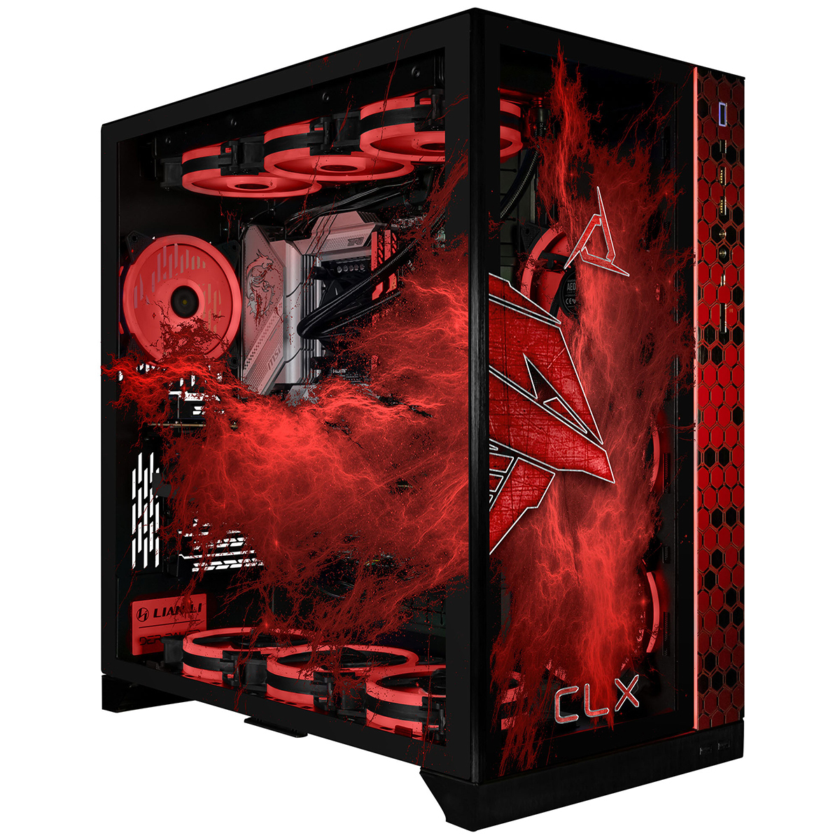 

CLX Ra VR Gaming, i9-14900KF, 64GB, 2TB SSD + 6TB HDD, RTX 4080, W11H, Black/Red