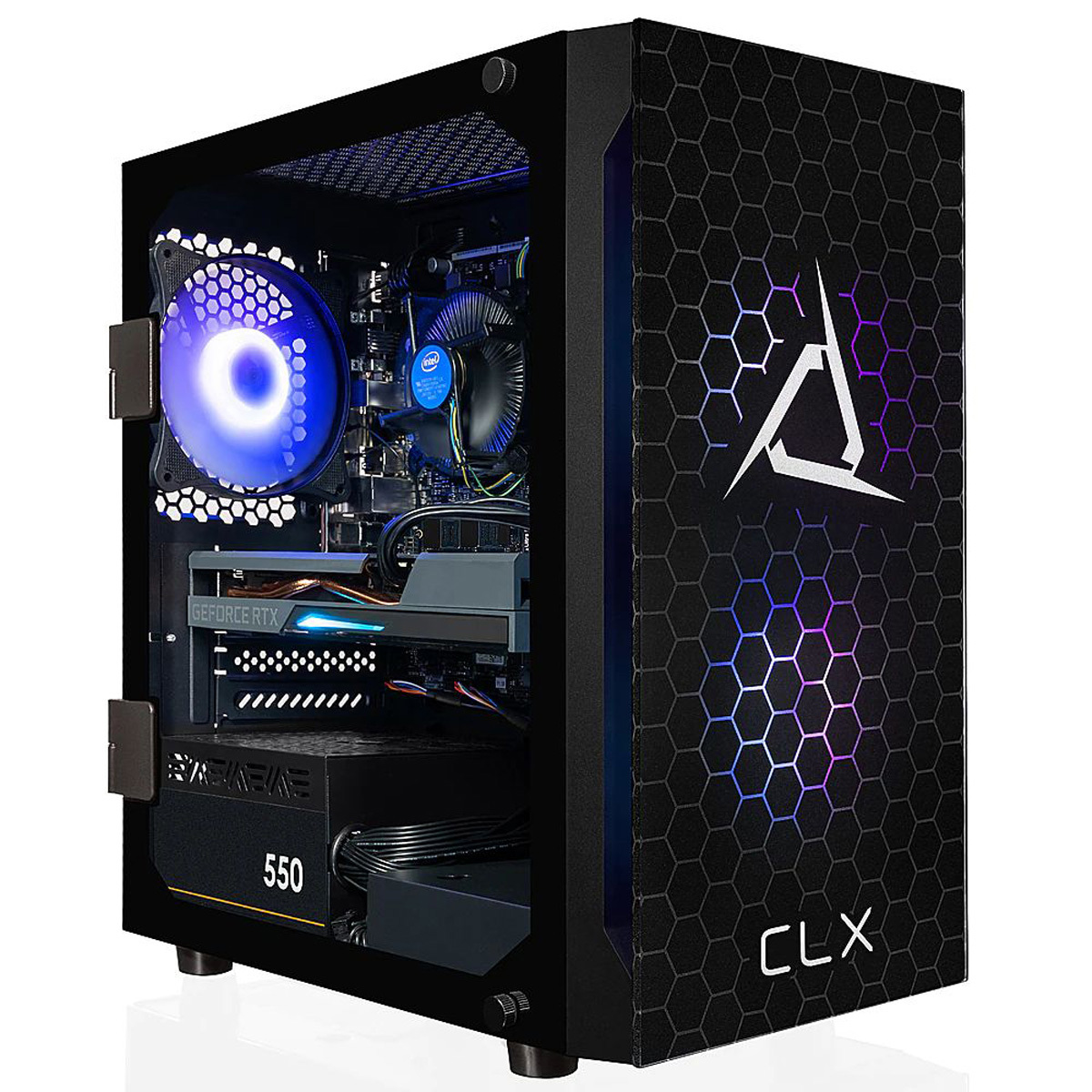 

CLX SET Gaming Desktop, i3-10100F, 8GB RAM, 500GB SSD, RTX 3050 8GB, W11H, Black