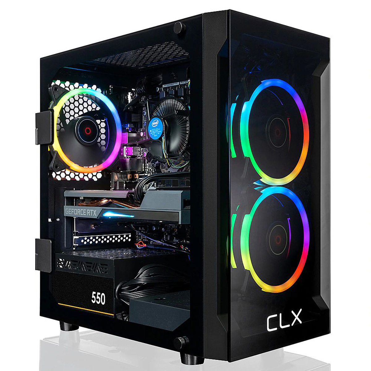 

CLX SET Gaming Desktop, i7-10700F, 16GB, 500GB SSD+2TB HDD, RTX 3050, W11H,Black