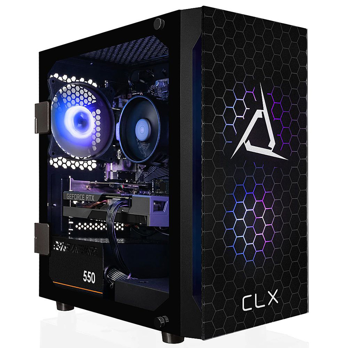 

CLX SET Gaming Desktop, Ryzen 5 5500, 16GB RAM, 500GB SSD, RTX 3050, W11H, Black