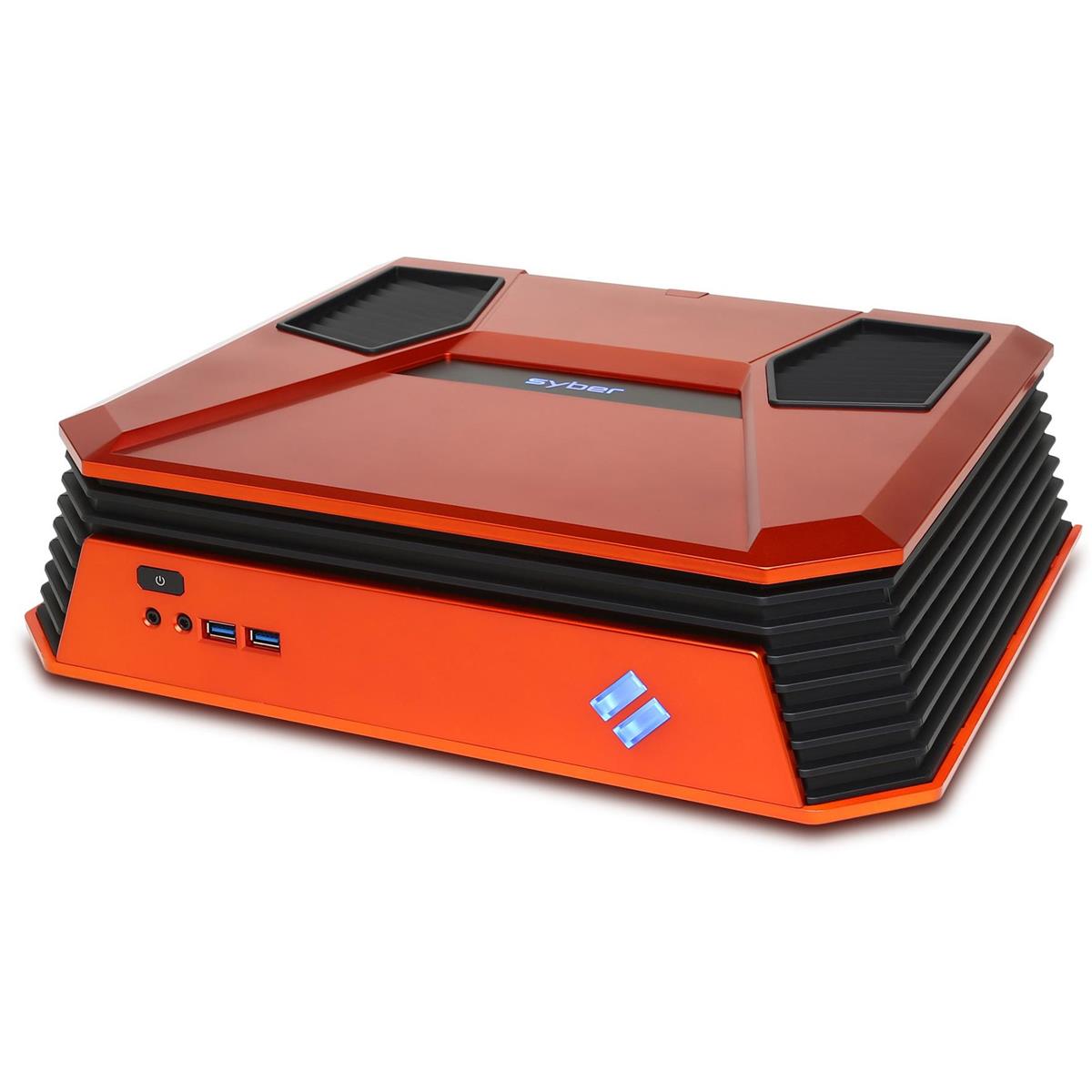 Syber C Series  Mini ITX Gaming Desktop Case, Orange - CyberPowerPC SCCO100